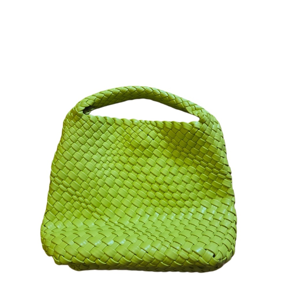 Lime Green Woven Handbag